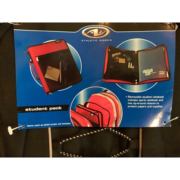 Athletic Works Backpack with notebook lots of storage Back to School Black - Picture 3 of 5